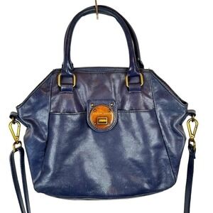 ELLIOTT LUCCA Leather Crossbody Handbag Shoulder Bag in Blue